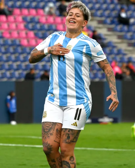 Yamila Rodríguez le dio el triunfo a Argentina ante Perú. Foto: AFA